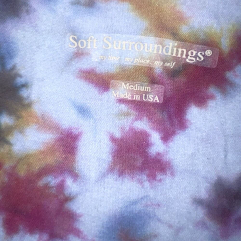 Soft Surroundings M Tie Dye Hooded Cowl Neck Tunic Top - Picture 6 of 6